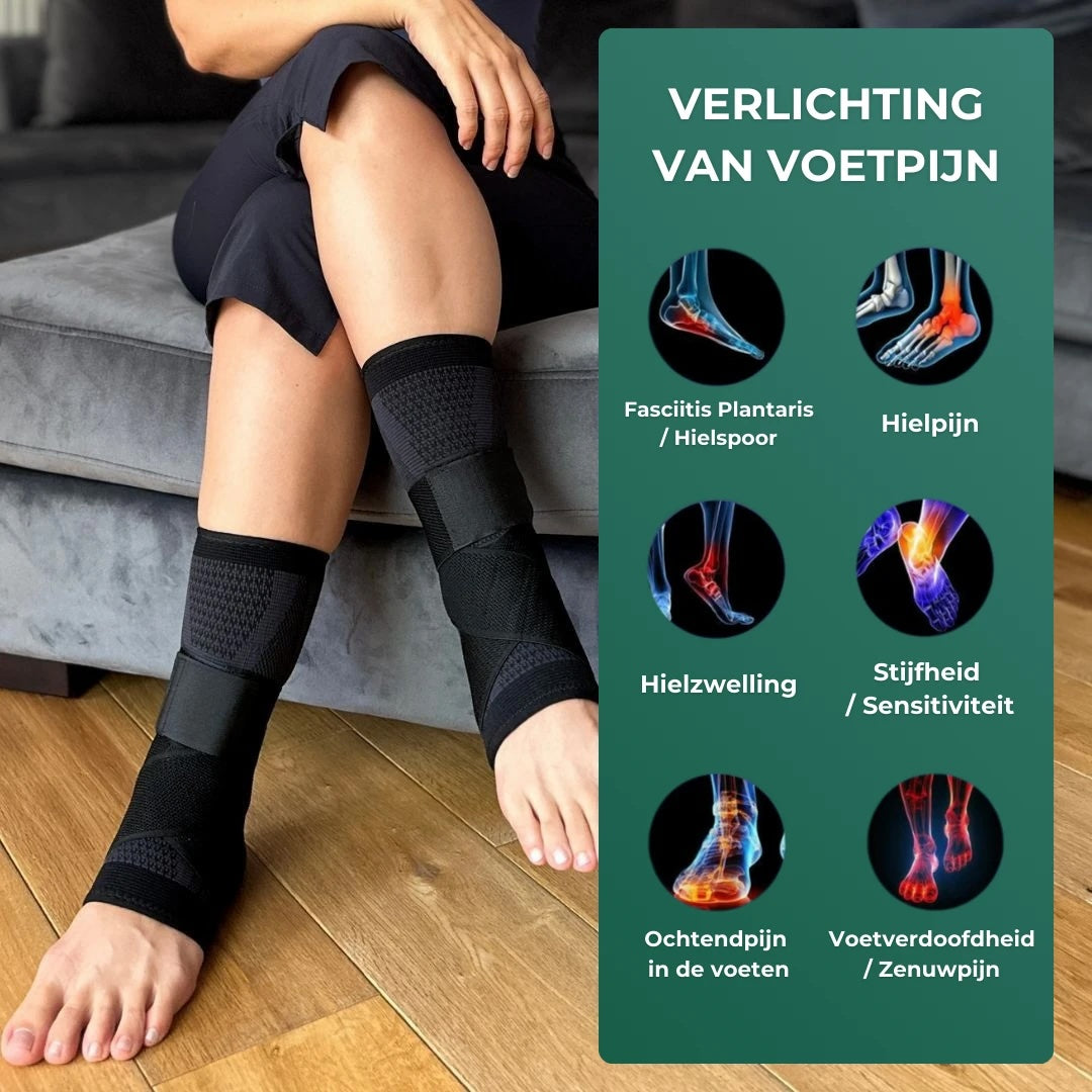 Voet Sleeve - Compressie Brace met Steunbanden